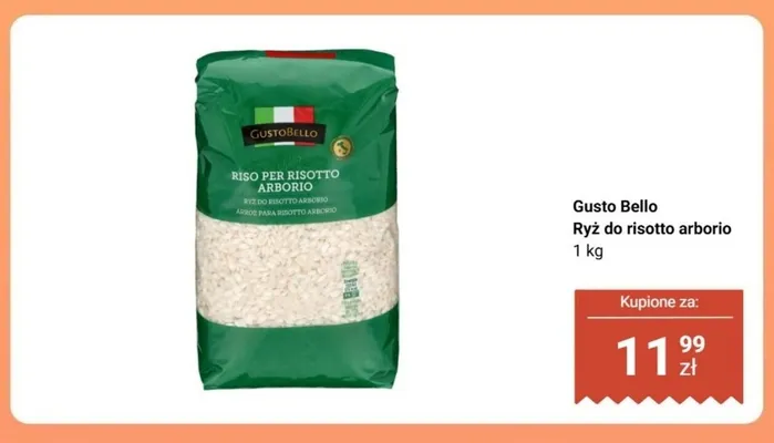 Ryż do risotto arborio Gusto Bello promocja w Biedronka