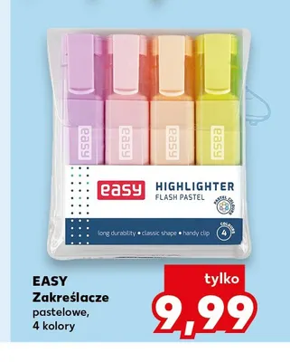Zakreślacze pastelowe Easy 4 kolory promocja w Kaufland