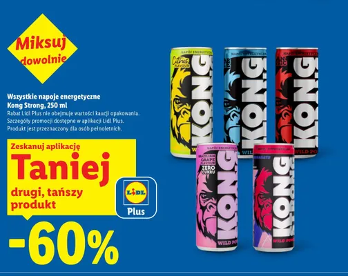 Napój energetyczny Kong Strong promocja w Lidl