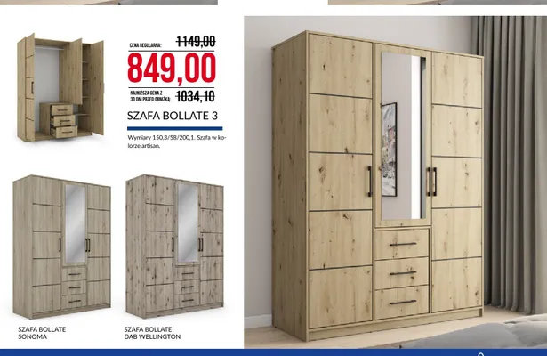 Szafa Bollate 3 promocja w Abra Meble