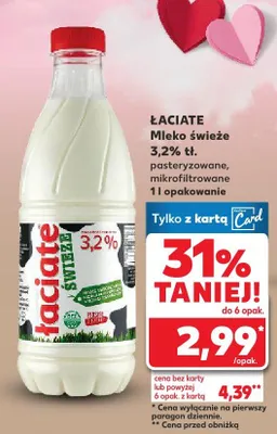 Mleko świeże 3,2% tł.  promocja w Kaufland