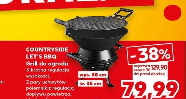 Grill do ogrodu Countryside Let's BBQ promocja w Kaufland