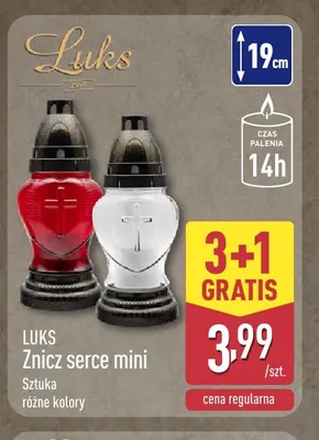 Znicz serce mini Luks promocja w Aldi