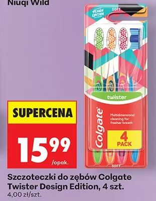 Szczoteczki do zębów Twister Design Edition promocja w Biedronka