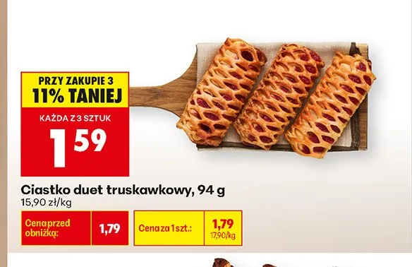 Ciastko duet truskawkowy promocja w Biedronka