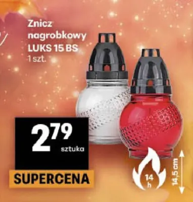 Znicz nagrobkowy Luks 15 Bs promocja w Delikatesy Centrum
