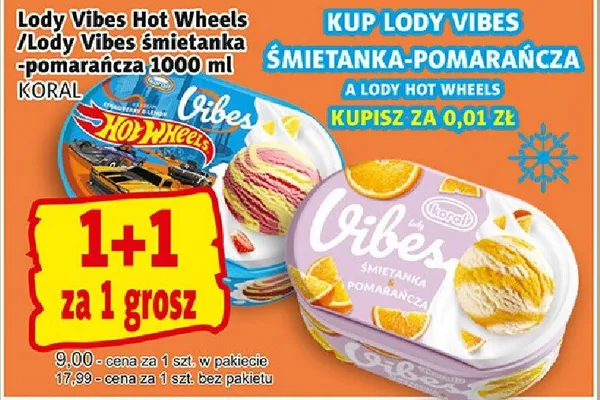 Lody Vibes Hot Wheels / Lody Vibes śmietanka-pomarańcza promocja w Prim Market
