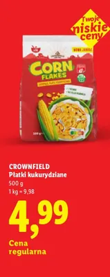 Płatki kukurydziane Crownfield promocja w Lidl