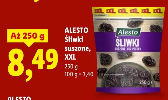 Śliwki suszone, XXL promocja w Lidl