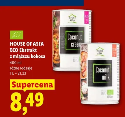 BIO Krem kokosowy House of Asia promocja w Lidl