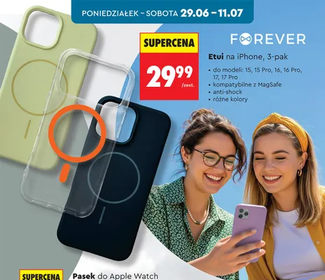 Etui na iPhone Forever 3-pak promocja w Biedronka