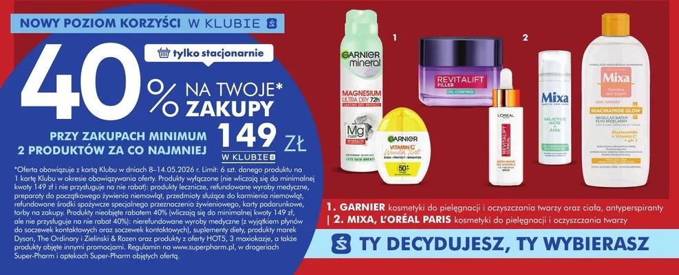 Kosmetyki do pielęgnacji i oczyszczania twarzy oraz ciała Garnier promocja w Super-Pharm