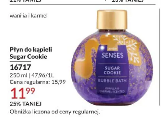 Płyn do kąpieli Avon Senses Sugar Cookie promocja w AVON