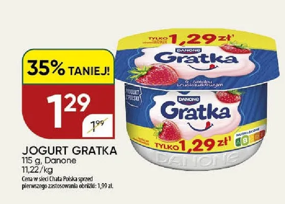 Jogurt Gratka Danone promocja w Chata Polska