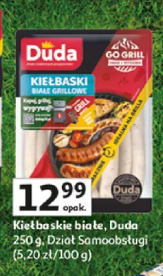 Kiełbaski białe grillowe Duda promocja w Auchan