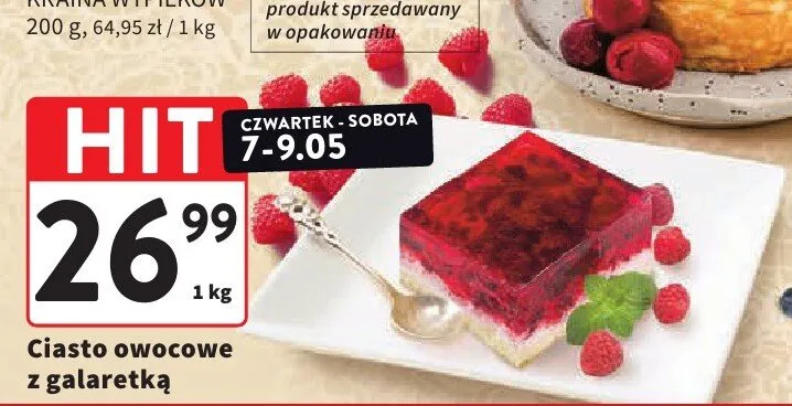 Ciasto owocowe z galaretką promocja w Intermarche