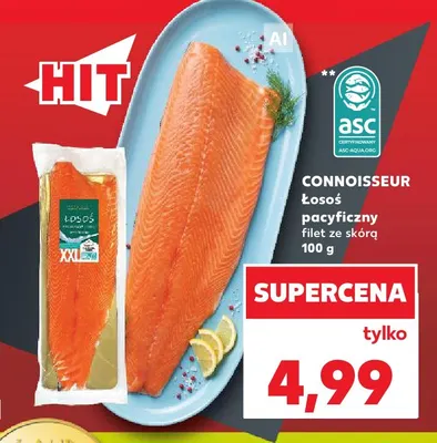 Łosoś pacyficzny filet ze skórą Connoisseur promocja w Kaufland