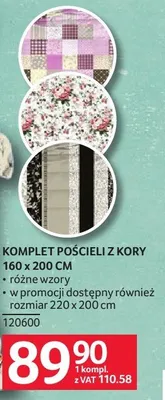 Komplet pościeli z kory 160 x 200 cm promocja w Selgros