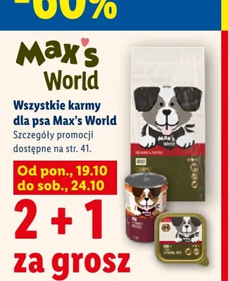 Karma dla psa Max's World promocja w Lidl