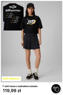 T-shirt loose z nadrukiem uniseks 4F Drift Masters promocja w 4F