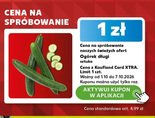 Ogórek długi promocja w Kaufland
