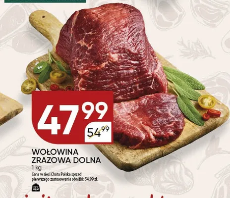 Wołowina zrazowa dolna promocja w Chata Polska