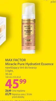 Tint MAX FACTOR Miracle Pure Hydratint Essence nawilżający tint do twarzy 3 light promocja w Hebe