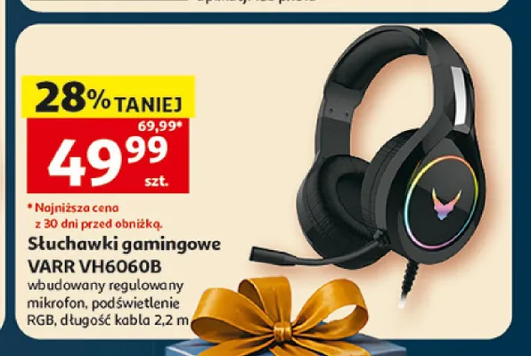 Słuchawki gamingowe VARR VH6060B promocja w Auchan