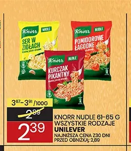 Nudle Pomidorowe łagodne Knorr promocja w Wafelek