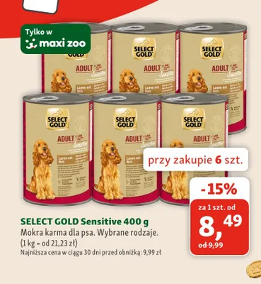 Mokra karma dla psa Select Gold Sensitive promocja w MAXI ZOO