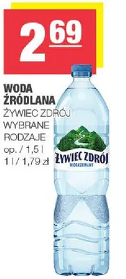 Woda źródlana Żywiec Zdrój promocja w SPAR