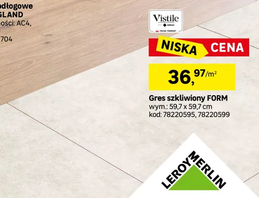 Gres szkliwiony Form Vistile promocja w Leroy Merlin