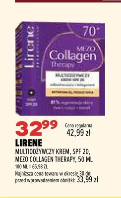 Multiodżywczy krem SPF 20 Lirene Mezo Collagen Therapy promocja w Drogerie Natura