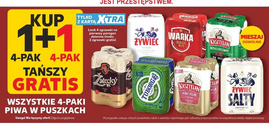 Piwo Kasztelan Jasne Pełne 4-pak 500 ml promocja w Kaufland