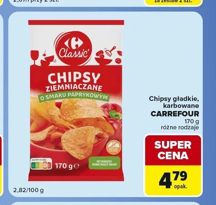 Chipsy gładkie Carrefour promocja w Carrefour Market
