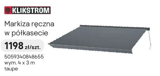 Markiza ręczna w półkasecie promocja w Castorama