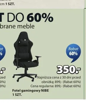 Fotel gamingowy NIBE promocja w Jysk