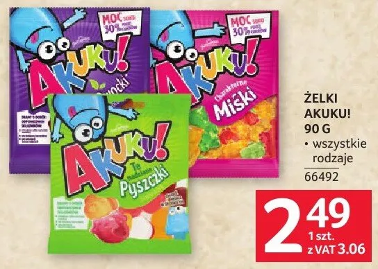 Żelki Akuku! 90g promocja w Selgros