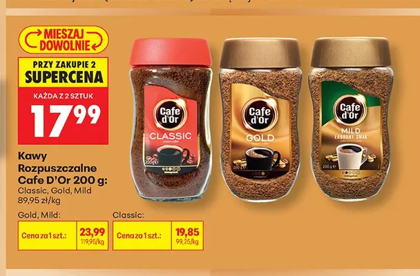 Kawa rozpuszczalna Cafe D'Or Classic promocja w Biedronka