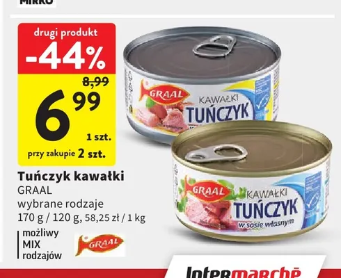Tuńczyk kawałki Graal promocja w Intermarche
