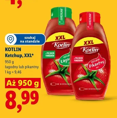 Ketchup łagodny Kotlin XXL promocja w Lidl