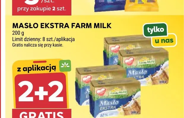 Masło ekstra Farm Milk promocja w Stokrotka