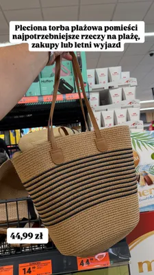 Pleciona torba plażowa 21l promocja w Biedronka