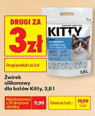Żwirek silikonowy dla kotów promocja w Biedronka