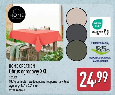 Obrus ogrodowy XXL Home Creation 140x240cm promocja w Aldi