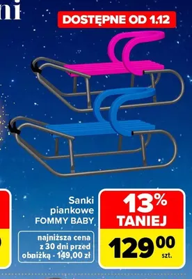 Sanki piankowe Fommy Baby promocja w Carrefour