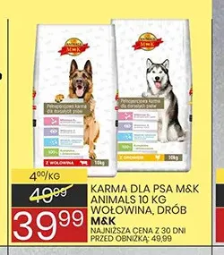 Karma dla psa M & K Animals wołowina drób promocja w Wafelek