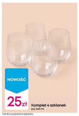 Komplet 4 szklanek poj. 560 ml promocja w Pepco