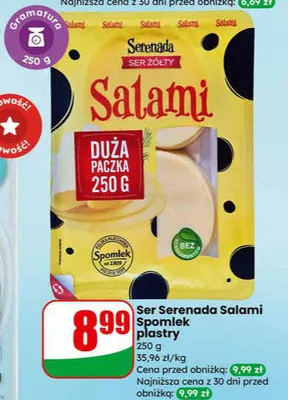 Ser Serenada Salami Spomlek plastry żółty promocja w Dino