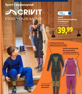 Komplet dziecięcej bielizny termoaktywnej Crivit promocja w Lidl